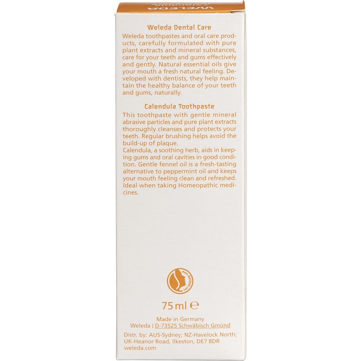 Weleda Toothpaste Calendula Fennel Flavour 75ml