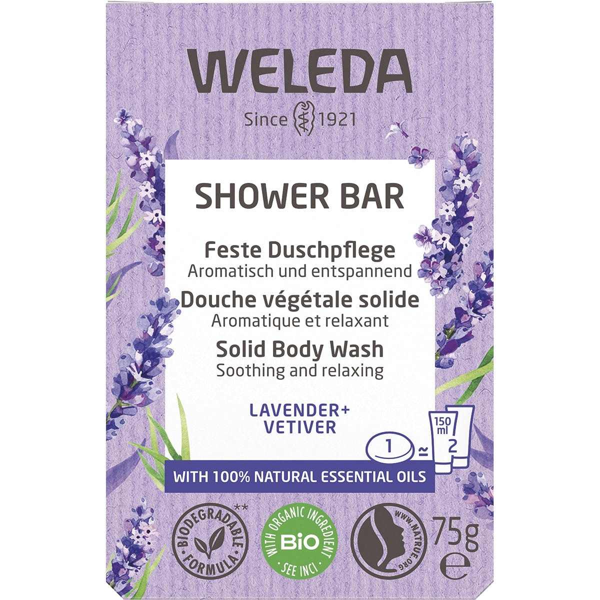 Weleda Shower Bar Lavender & Vetiver 75g