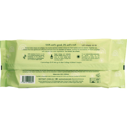 Wotnot Baby Wipes Alcohol Free 100% Biodegradable 70pk