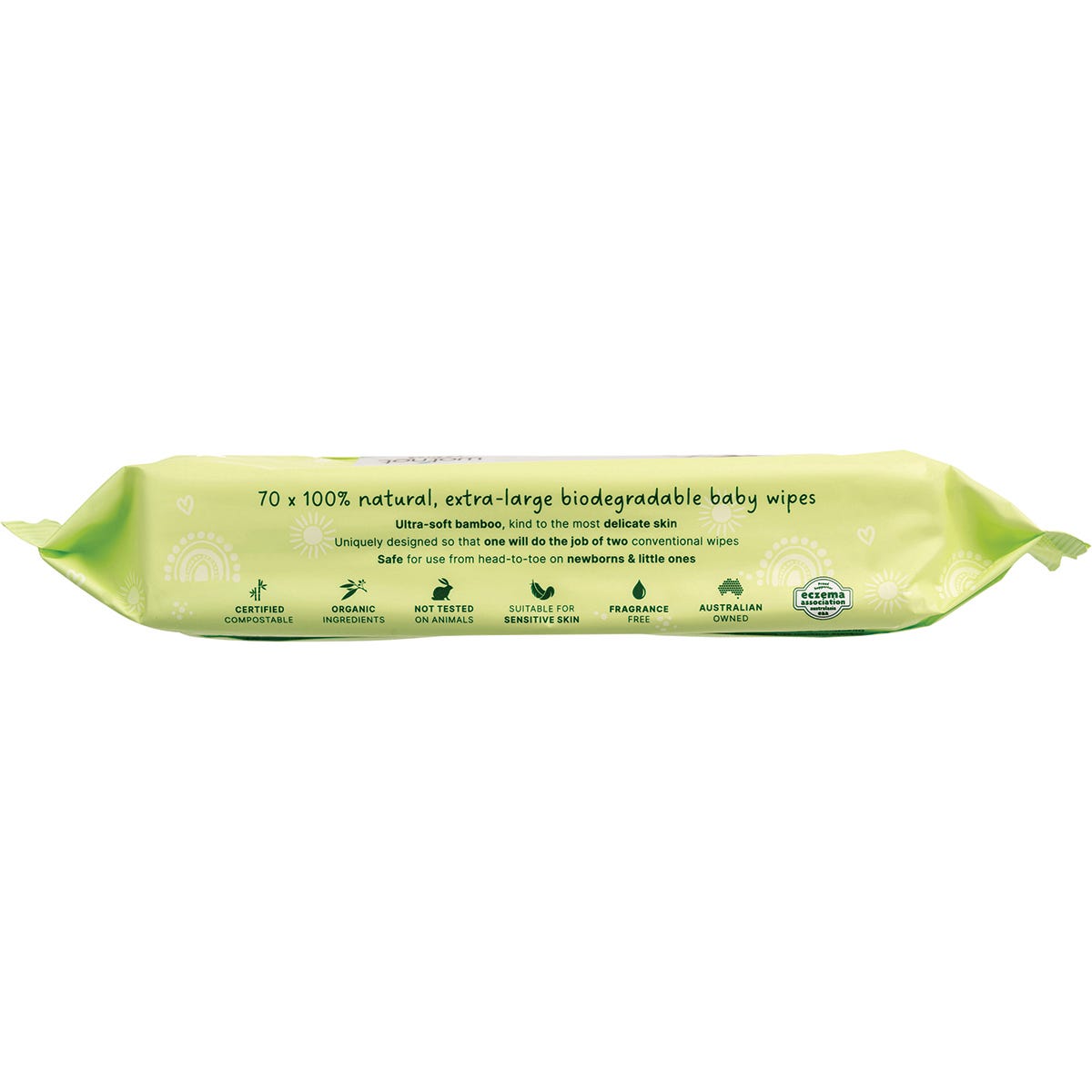 Wotnot Baby Wipes Alcohol Free 100% Biodegradable 70pk