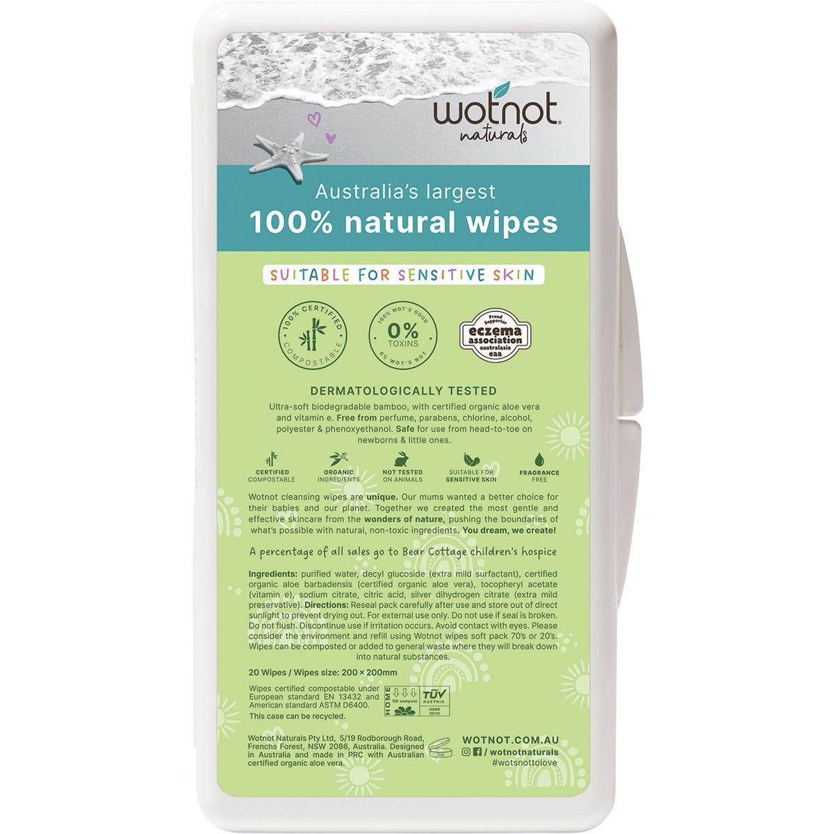 Wotnot Baby Wipes with Case 100% Biodegradable 20pk