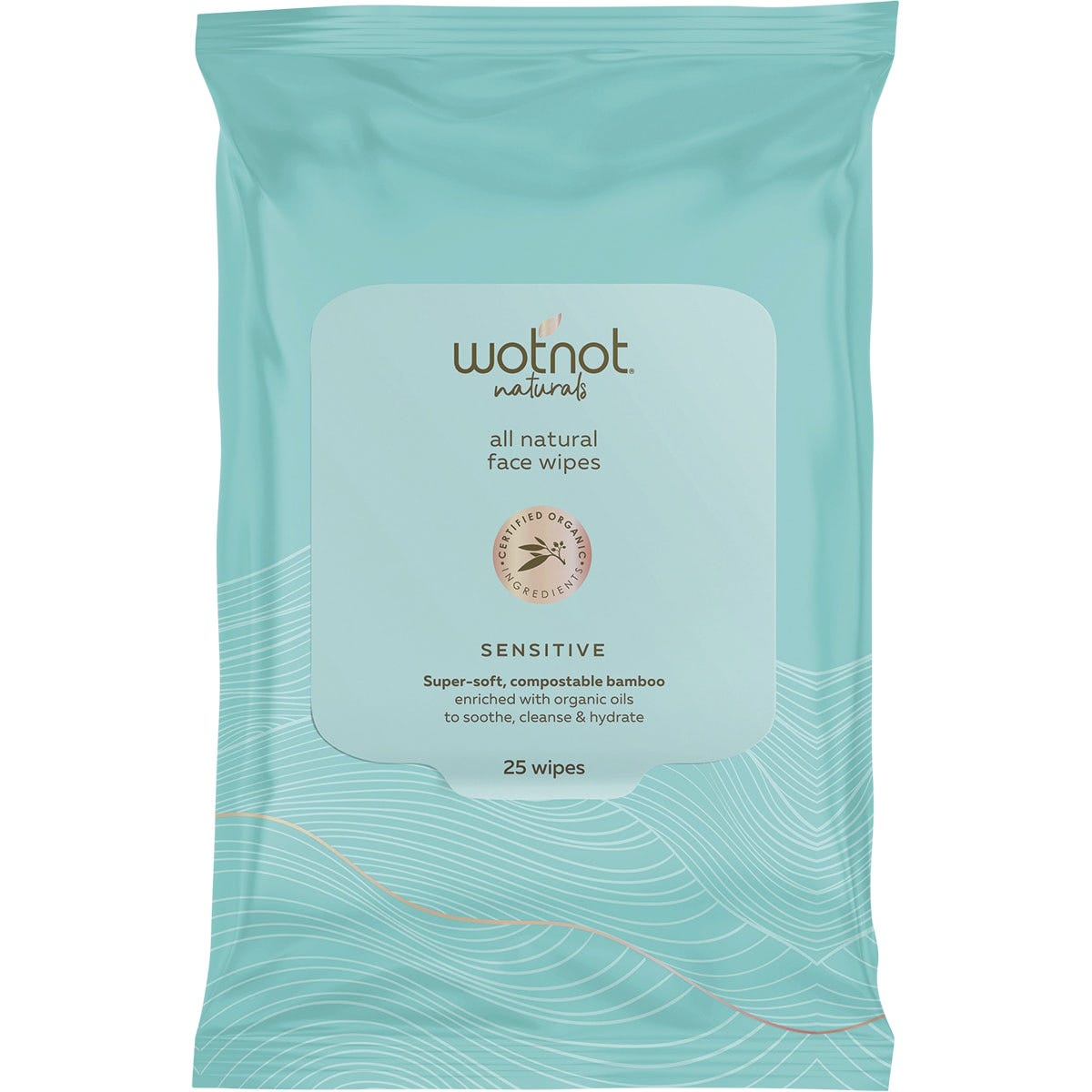 Wotnot Natural Face Wipes Sensitive 25pk