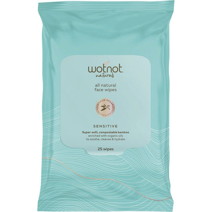 Wotnot Natural Face Wipes Sensitive 25pk