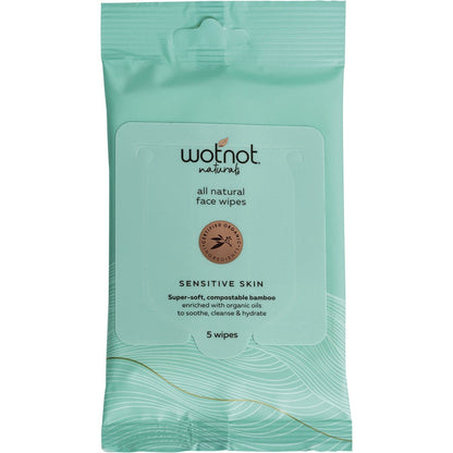 Wotnot Natural Face Wipes Sensitive 5pk