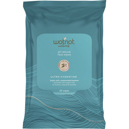 Wotnot Natural Face Wipes Ultra Hydrating 25pk