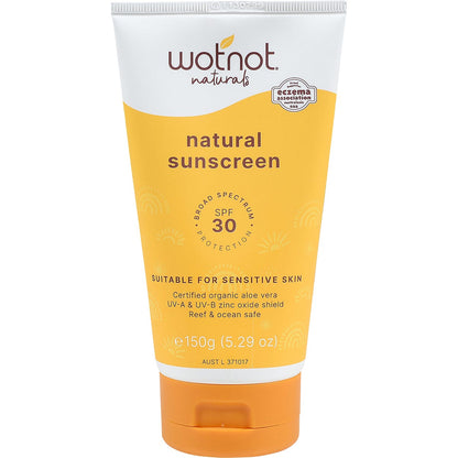 Wotnot Natural Sunscreen SPF 30 Suitable Sensitive Skin 150g