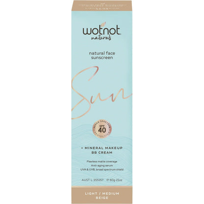 Wotnot Natural Face Sunscreen 40 SPF Beige BB Cream 60g