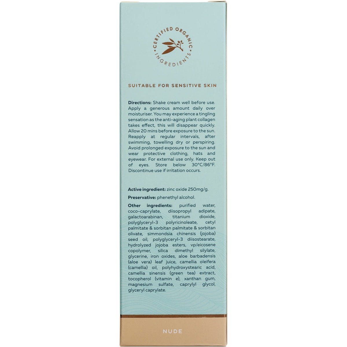 Wotnot Natural Face Sunscreen 40 SPF Nude BB Cream 60g