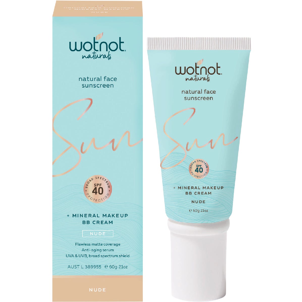 Wotnot Natural Face Sunscreen 40 SPF Nude BB Cream 60g