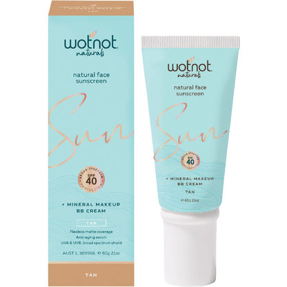 Wotnot Natural Face Sunscreen 40 SPF Tan BB Cream 60g