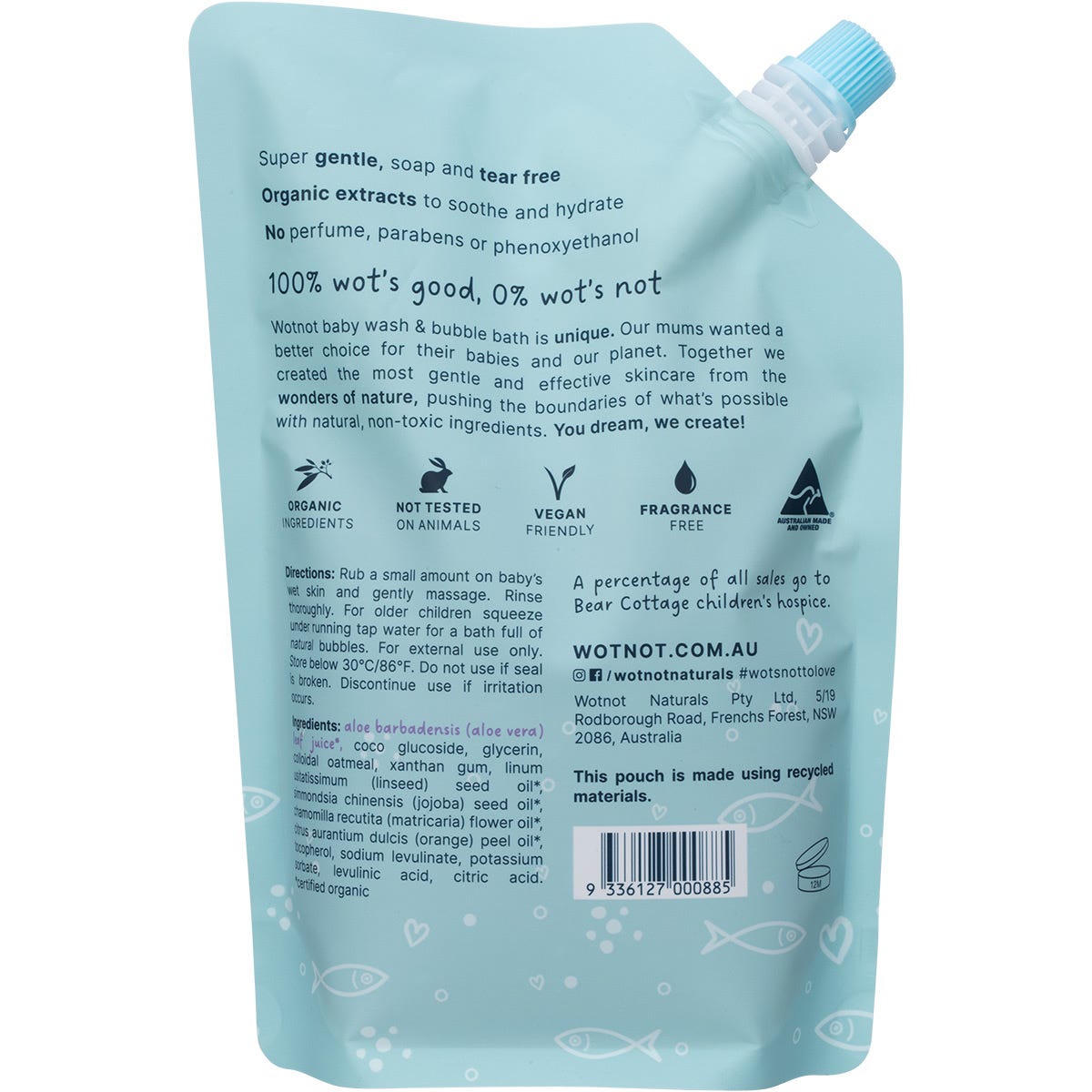 Wotnot Baby Wash & Bubble Bath Refill 500ml