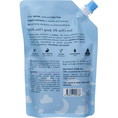 Wotnot Baby Shampoo Refill Suitable For Sensitive Skin 500ml