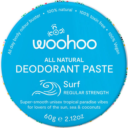 Woohoo Body Deodorant Paste Tin Surf Regular Strength 60g