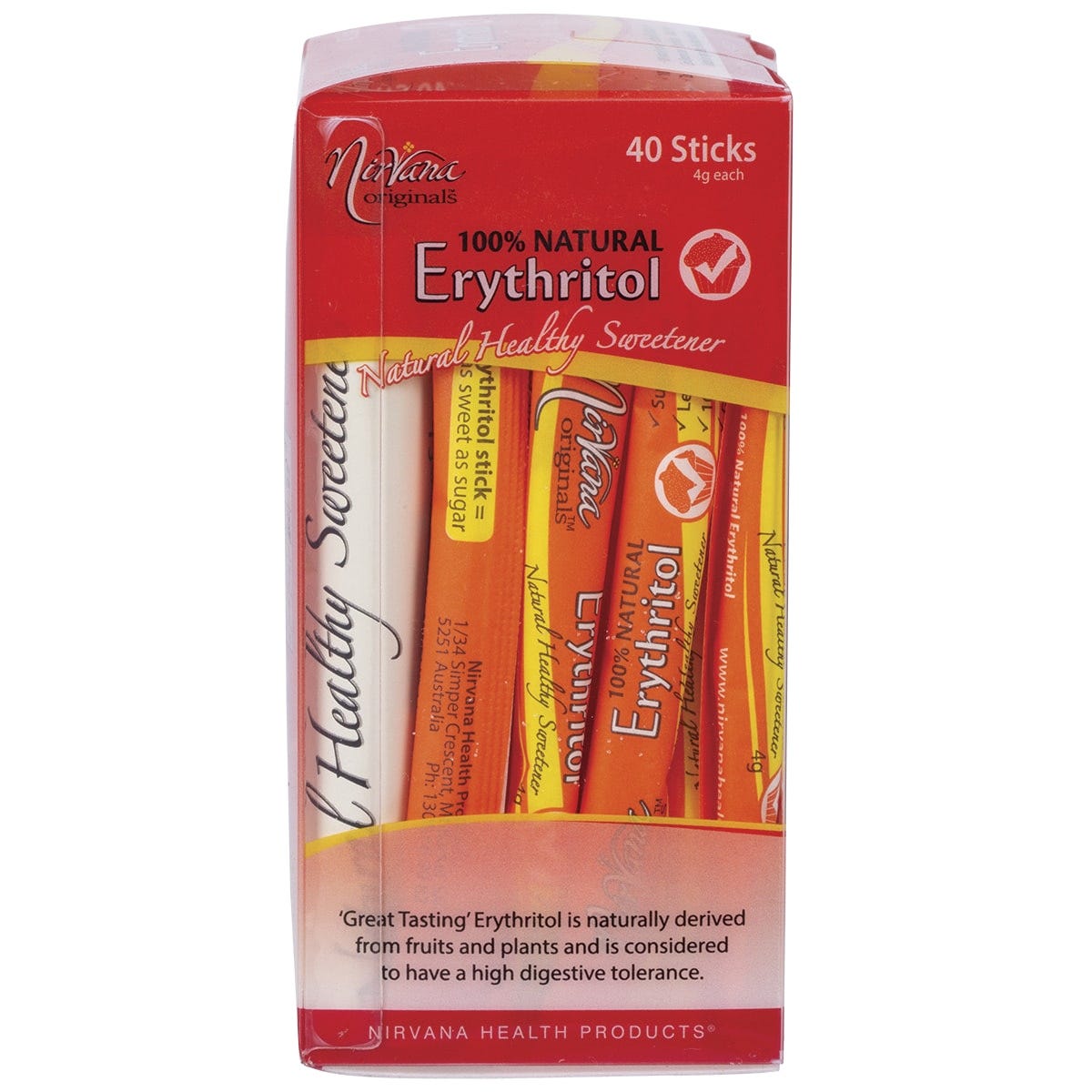 Nirvana Originals Erythritol 100% Natural Sticks 40x4g