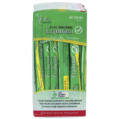 Nirvana Organics Erythritol Pure Organic Sticks 40x4g