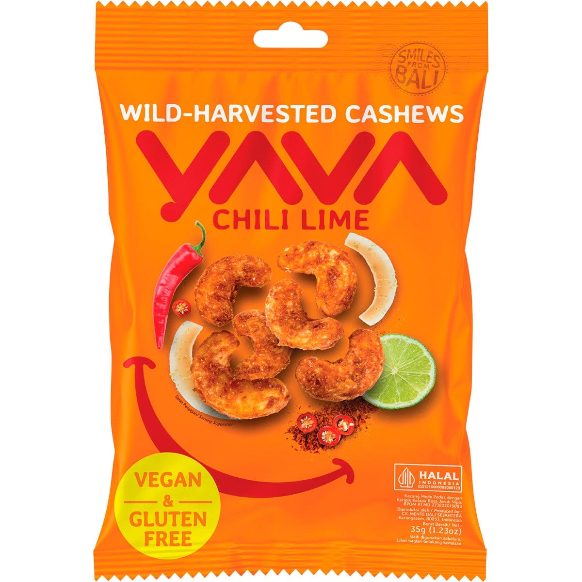 YAVA Wild-Harvested Cashews Chili Lime 10x35g