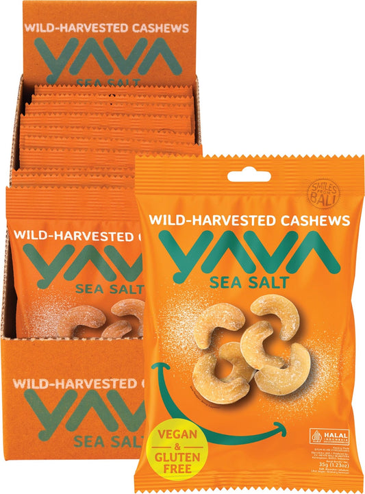 YAVA Wild-Harvested Cashews Sea Salt 10x35g