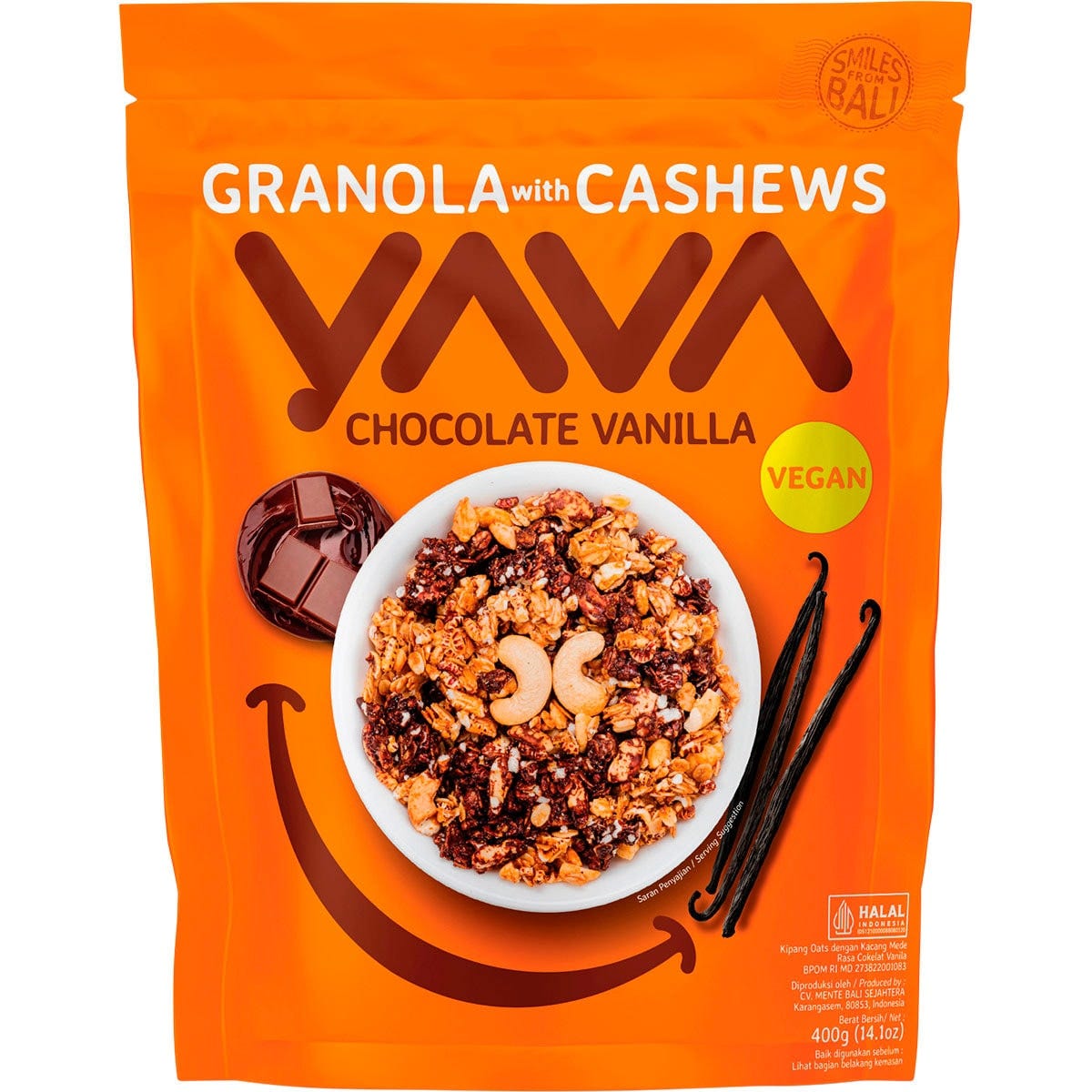 YAVA Granola with Cashews Chocolate Vanilla 400g