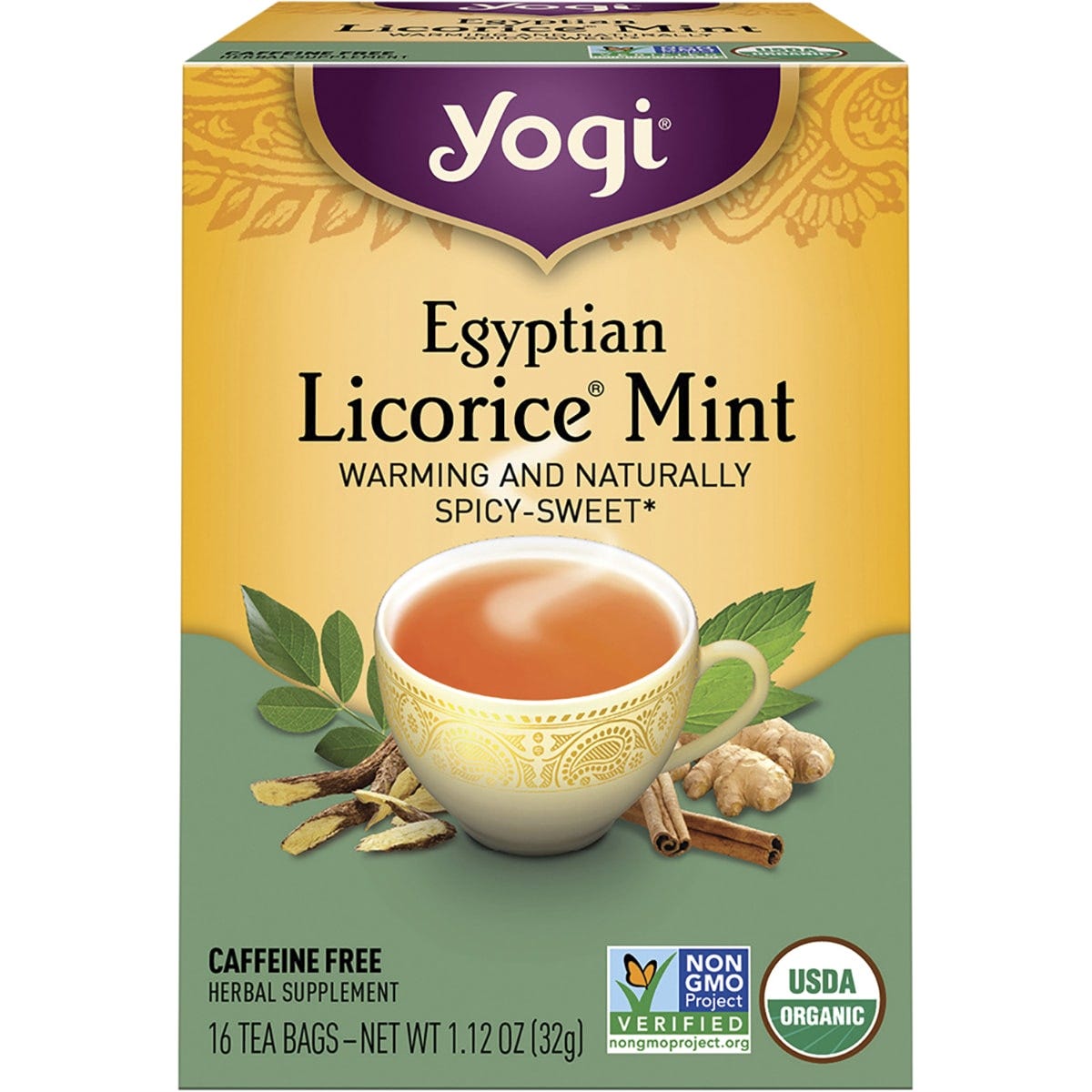 Yogi Tea Herbal Tea Bags Egyptian Licorice Mint 16pk