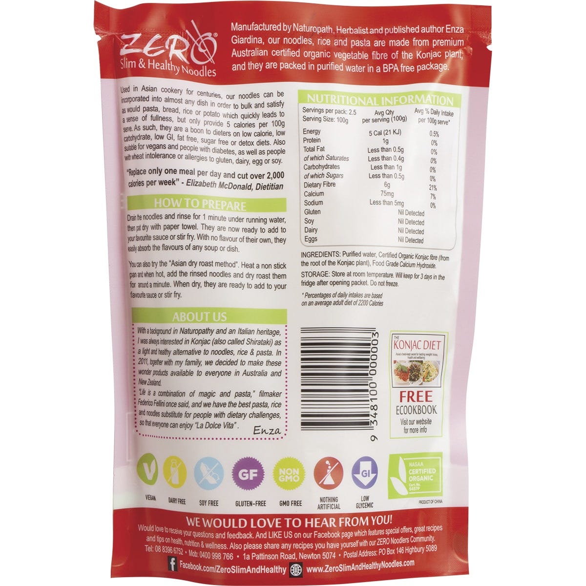 Zero Slim & Healthy Certified Organic Konjac Rice Style 400g